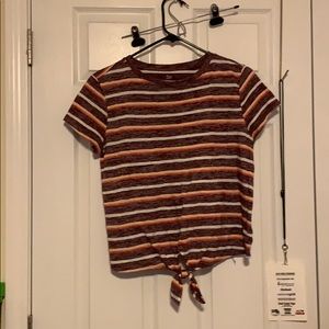 Red stripped crop top